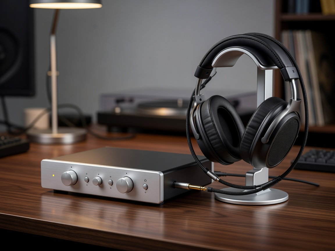 High fidelity audiophile desktop digital-to-analog converter with planar magnetic headphones